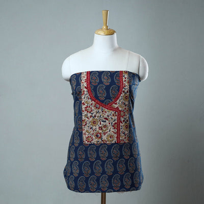  Block Print Cotton Ajrakh Kurta Material Online