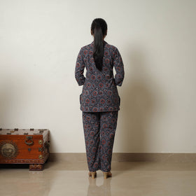 Buy Blue Block Print  Cotton Bagru Co-Ord Set 