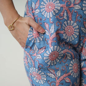  Blue Block Printed Cotton Sanganeri Co-Ord Set