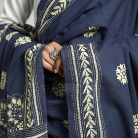  Bolpur Kantha Embroidery Cotton Handloom Dupatta with Tassels 