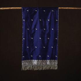 Blue - brocade handloom pure silk banarasi stole