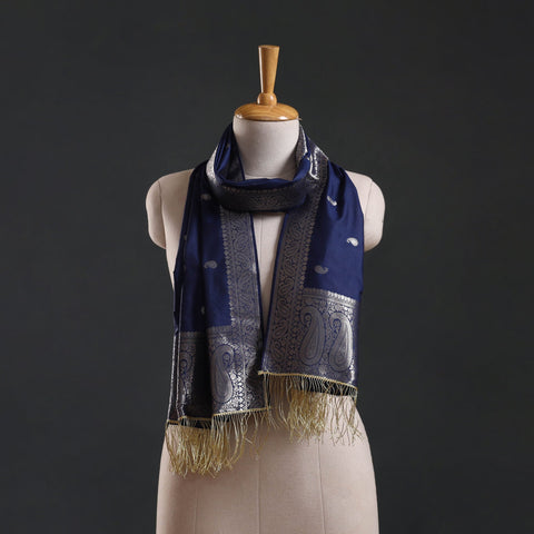 Brocade handloom semi silk banarasi stole 20 - handcrafted