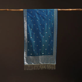 Brocade handloom semi silk banarasi stole 25 - handcrafted