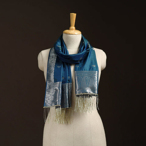 Brocade handloom semi silk banarasi stole 25 - handcrafted