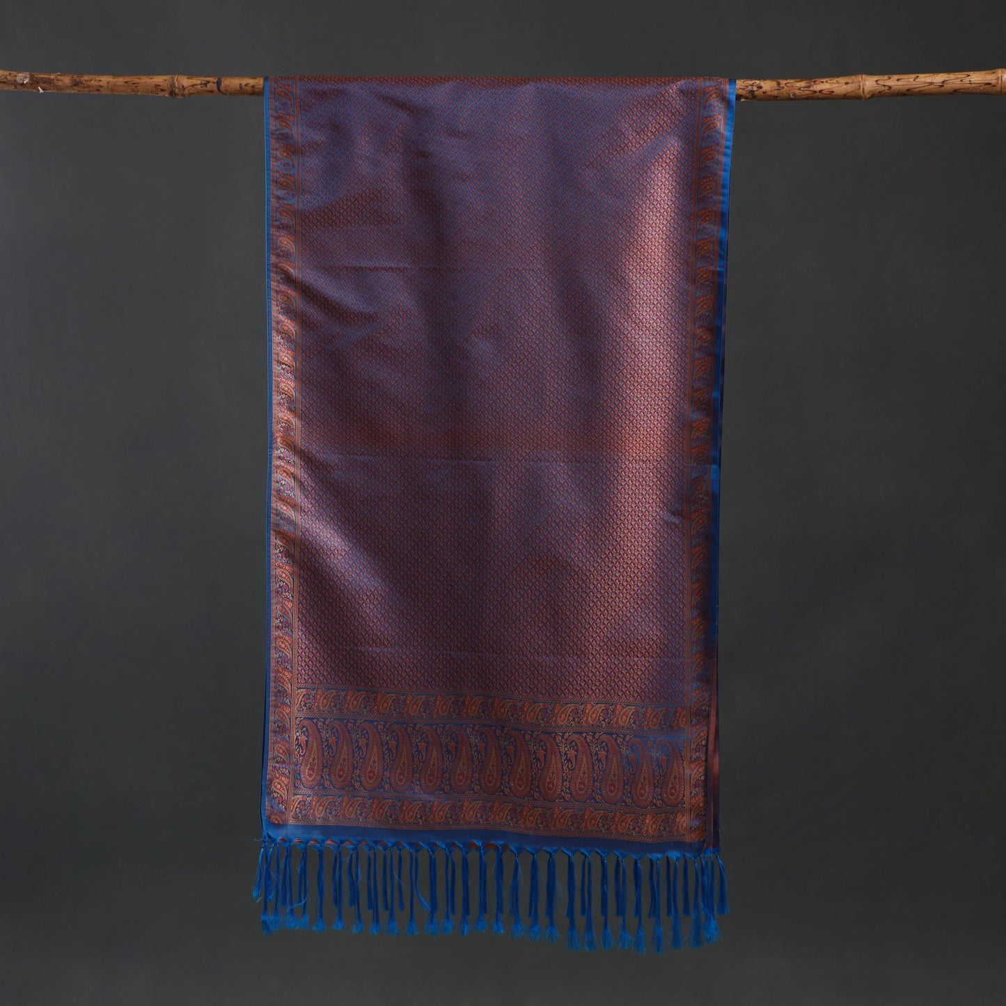 Brocade handloom semi silk banarasi stole 38 - handcrafted