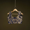 Blue - brocade silk banarasi stitched blouse 07