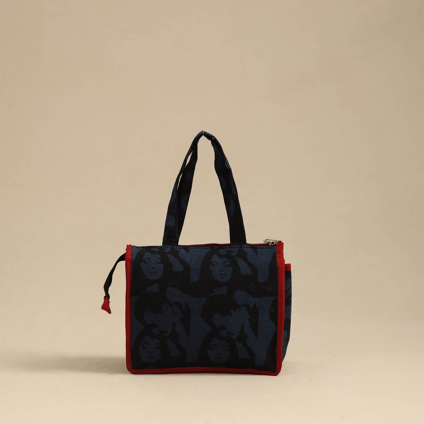 Blue Handcrafted Cotton Small Hand Bag