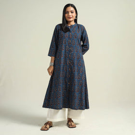 Buy Ajrakh Hand Block Printed Cotton Kurta for Women