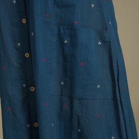 Blue - button down cotton jacquard dress 13 - handcrafted