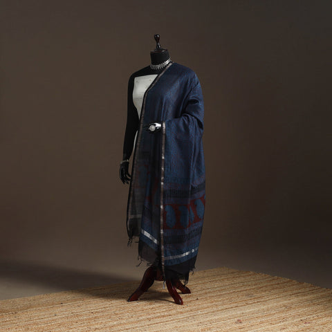 Chanderi silk bagh natural dyed dupatta with zari border 19