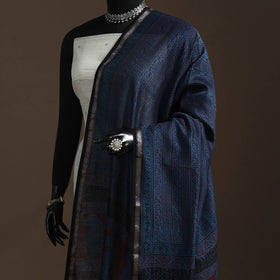 Chanderi silk bagh natural dyed dupatta with zari border 19