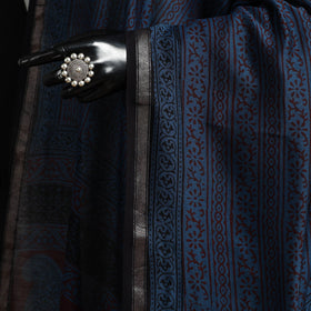 Chanderi silk bagh natural dyed dupatta with zari border 19