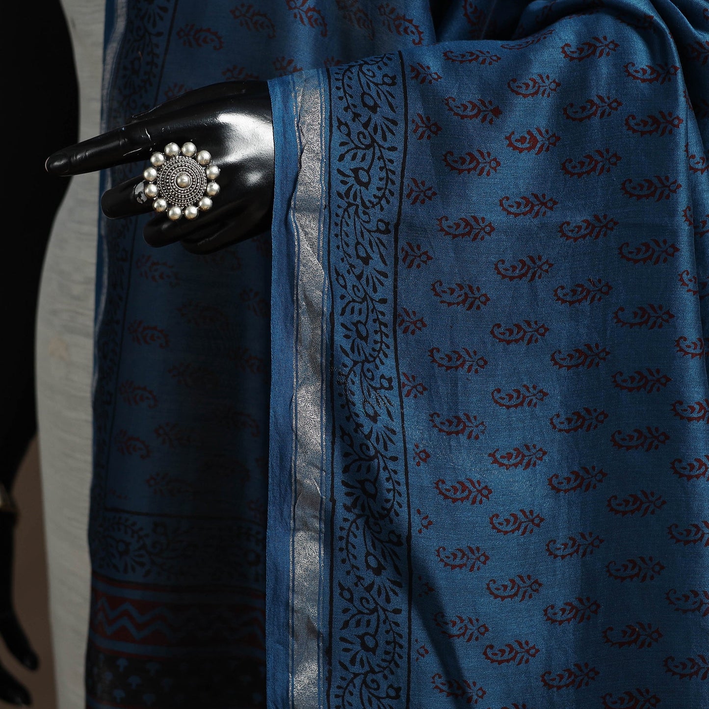 Chanderi silk bagh natural dyed dupatta with zari border 20