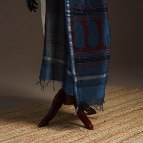 Chanderi silk bagh natural dyed dupatta with zari border 20