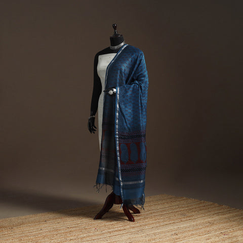 Chanderi silk bagh natural dyed dupatta with zari border 20