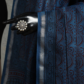 Chanderi silk bagh natural dyed dupatta with zari border 21