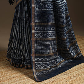 Chanderi silk hand batik saree 01 - handcrafted