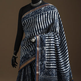 Chanderi silk hand batik saree 01 - handcrafted