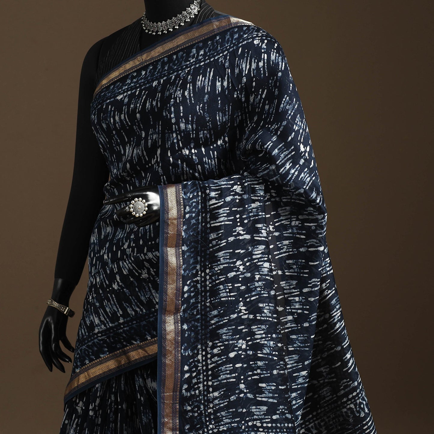 Chanderi silk hand batik saree 03 - handcrafted