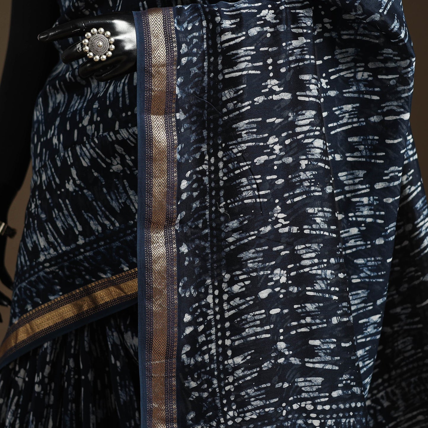 Chanderi silk hand batik saree 03 - handcrafted