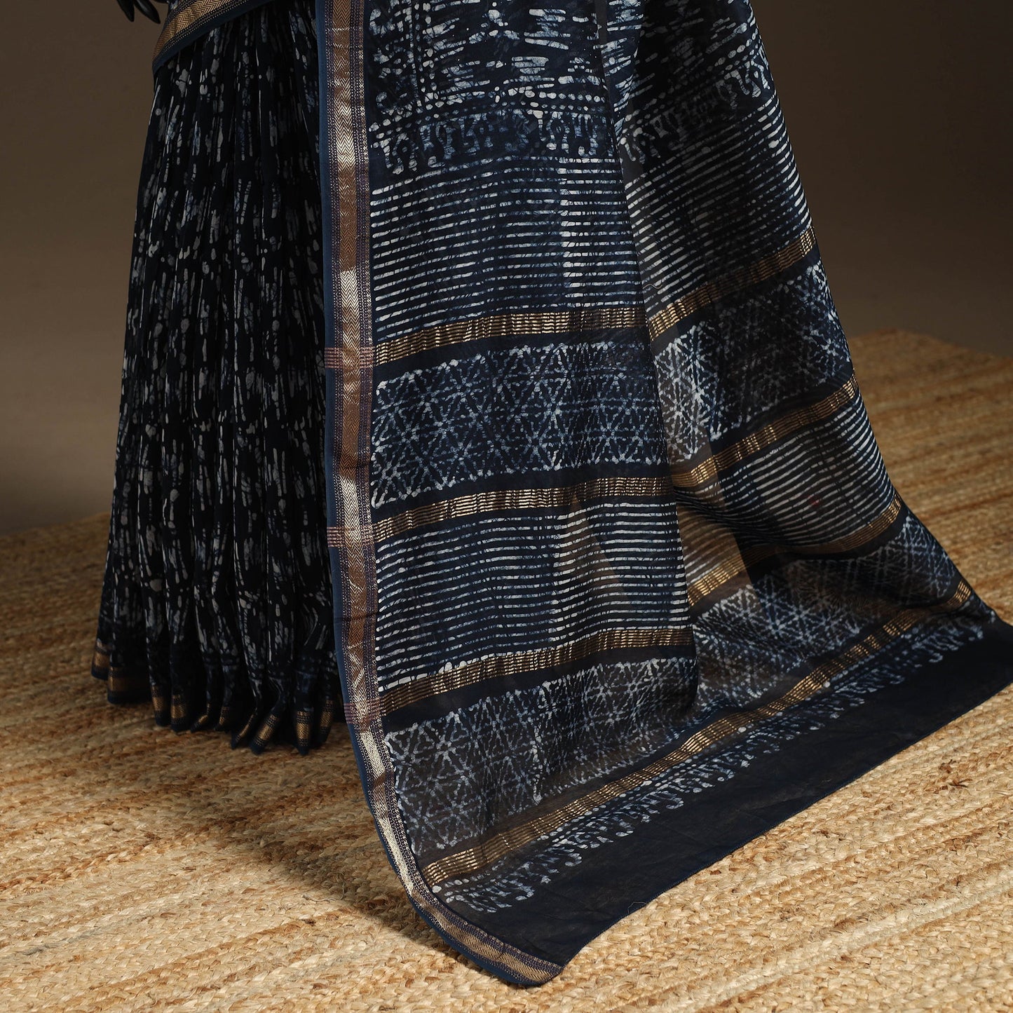 Chanderi silk hand batik saree 03 - handcrafted