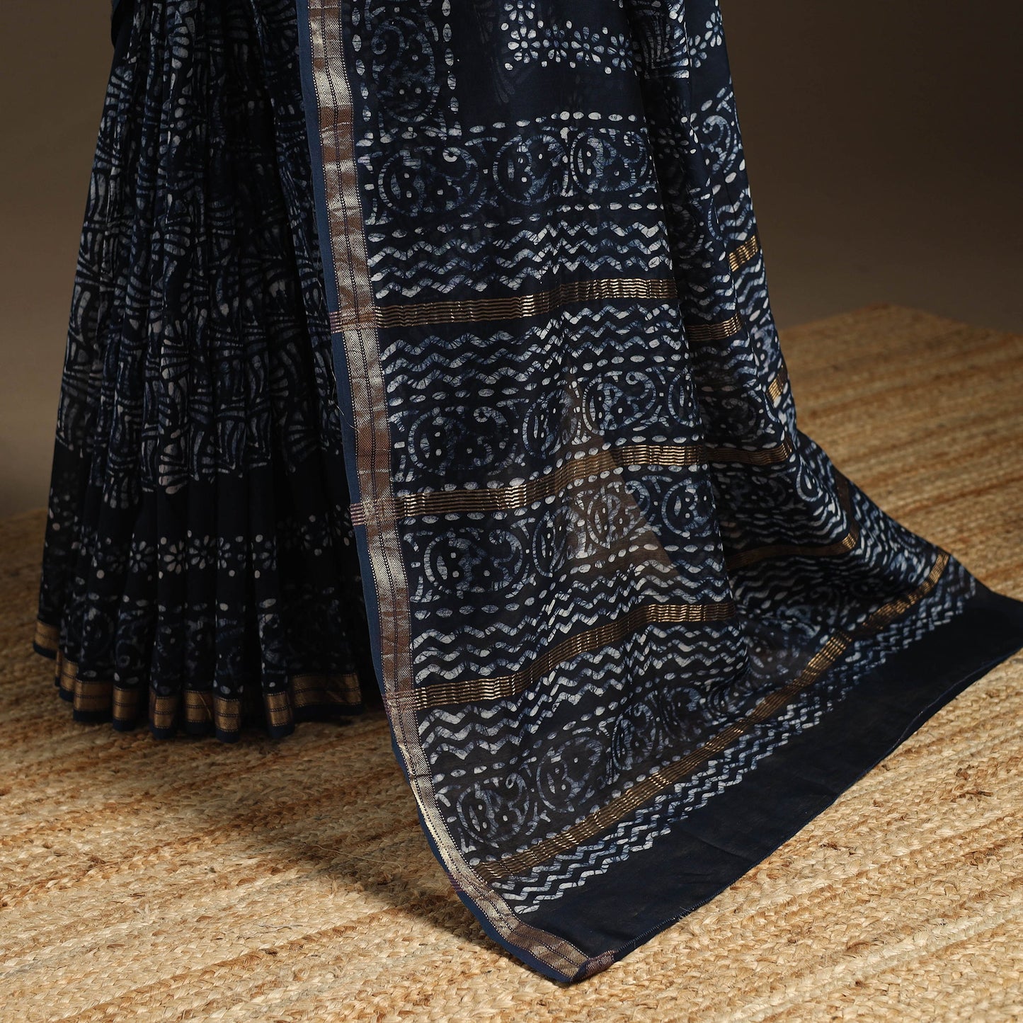 Chanderi silk hand batik saree 08 - handcrafted