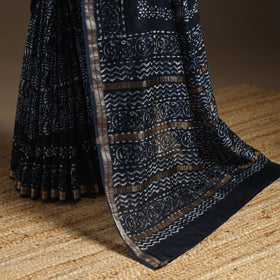 Chanderi silk hand batik saree 08 - handcrafted