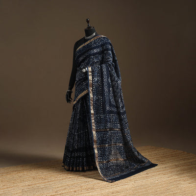 Chanderi silk hand batik saree 08 - handcrafted