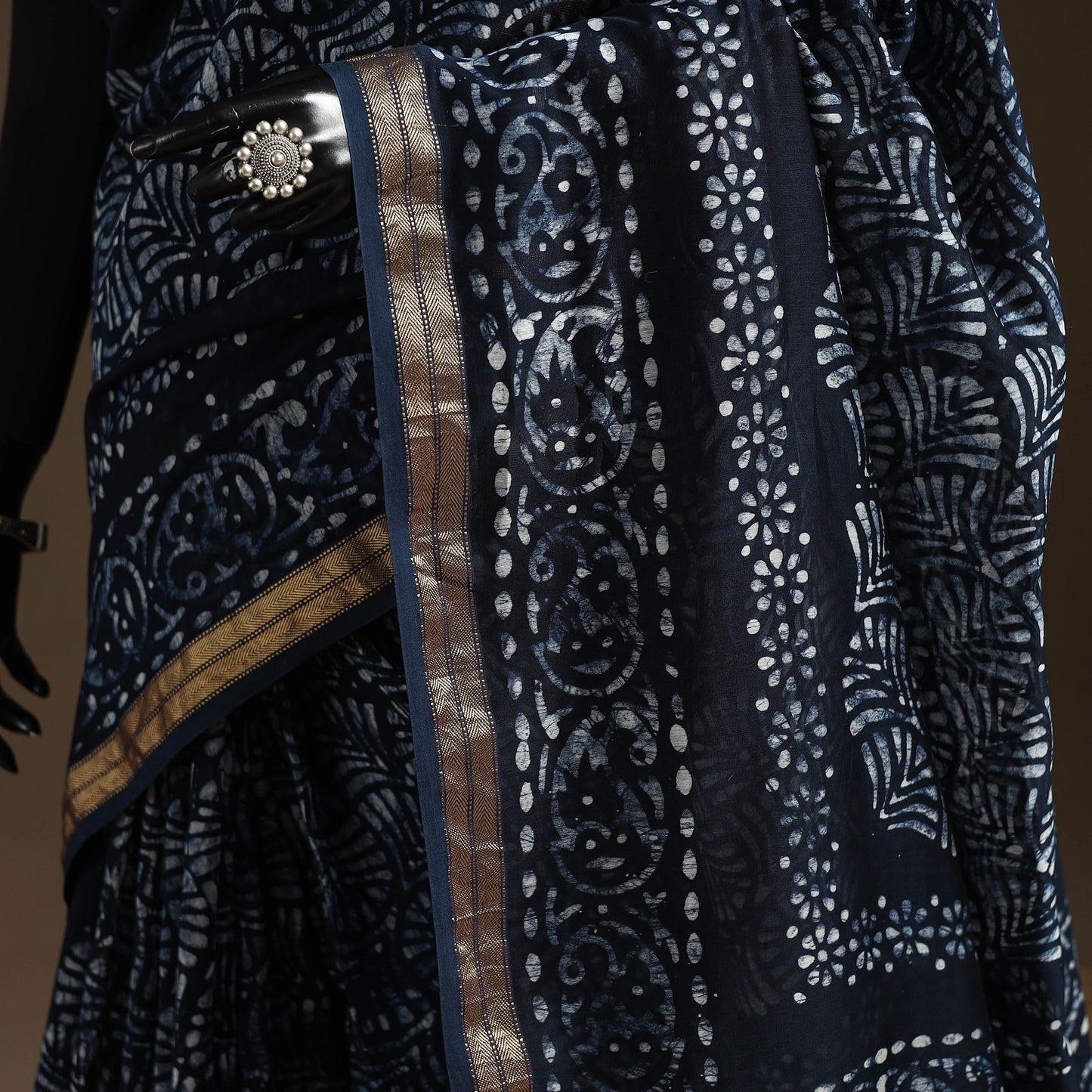 Chanderi silk hand batik saree 08 - handcrafted