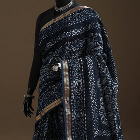 Chanderi silk hand batik saree 08 - handcrafted