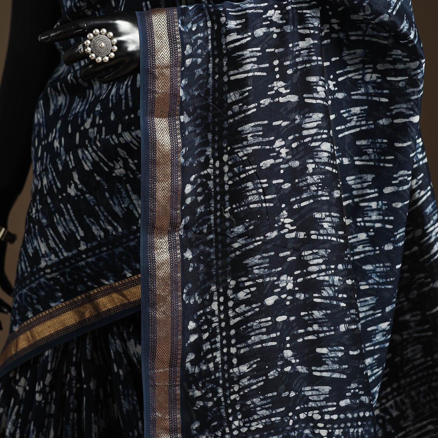 Chanderi silk hand batik saree 03 - handcrafted