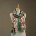 Blue Chanderi Silk Hand Embroidered Stole