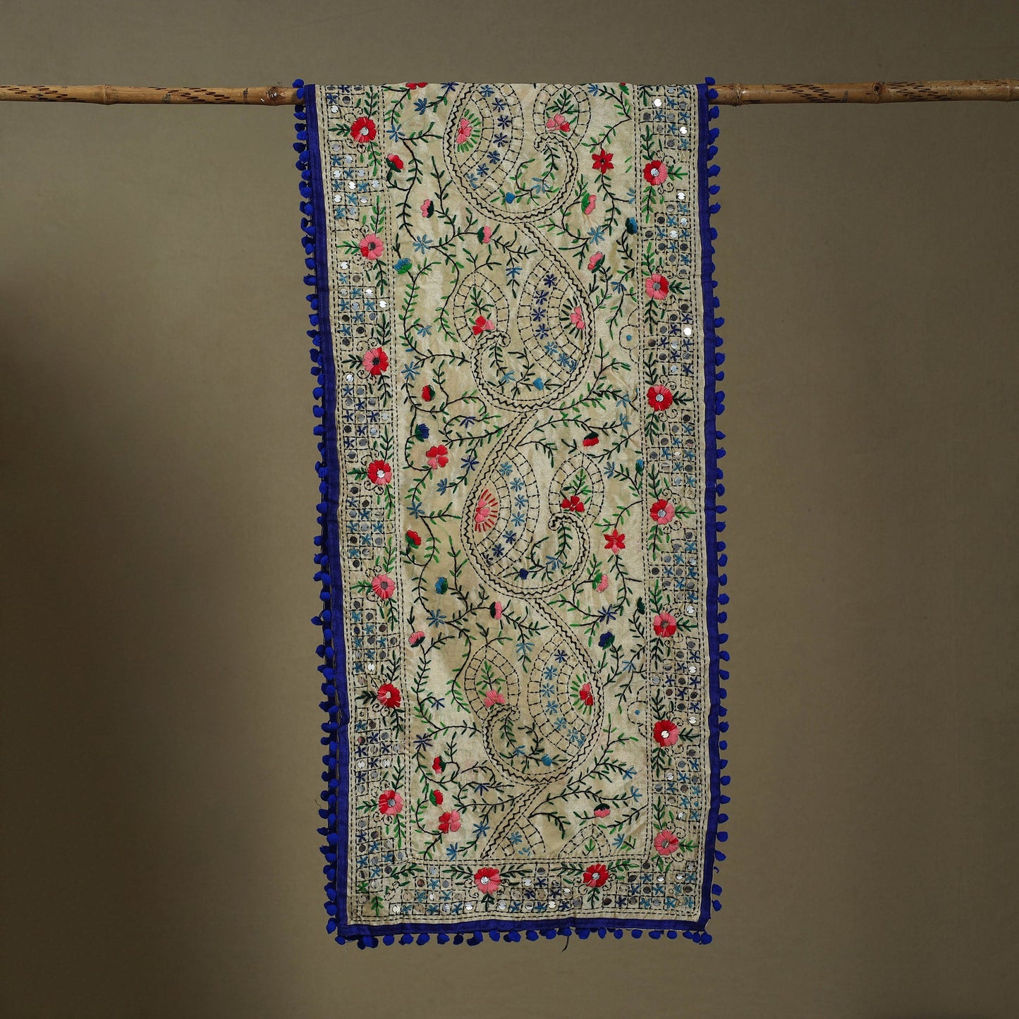 Buy Chanderi Silk Hand Embroidered Stole
