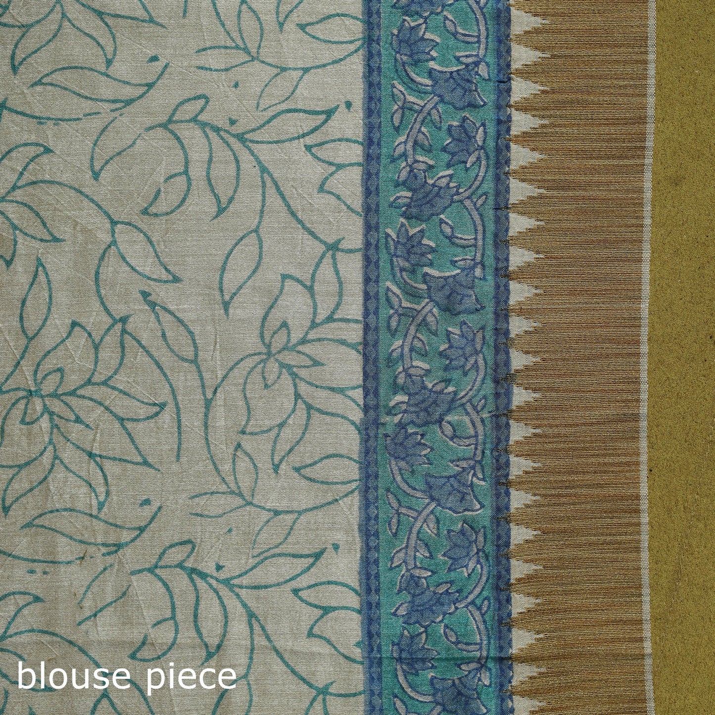 Chanderi silk hand sanganeri saree with ghicha border 24