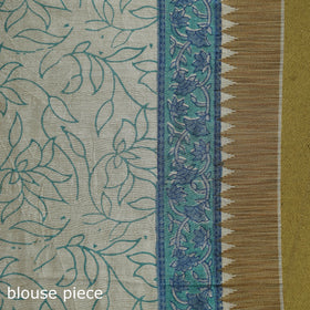 Chanderi silk hand sanganeri saree with ghicha border 24