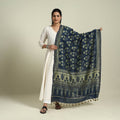 Block Print Chanderi Silk Handloom Ajrakh Dupatta