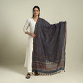Block Print Chanderi Silk Handloom Ajrakh Dupatta