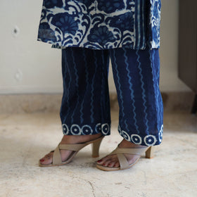 Buy Blue Chanderi Silk Indigo Bagru Block Print Kurta Set