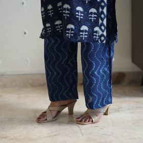 Buy Blue Chanderi Silk Indigo Bagru Block Print Kurta Set