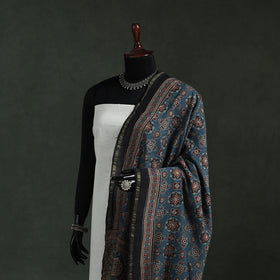 Blue - chanderi silk kutch hand block print natural dyed