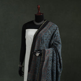 Blue - chanderi silk kutch hand block print natural dyed