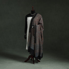 Blue - chanderi silk kutch hand block print natural dyed