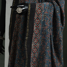 Blue - chanderi silk kutch hand block print natural dyed