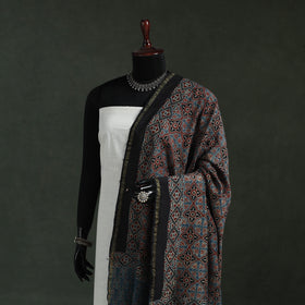Blue - chanderi silk kutch hand block print natural dyed