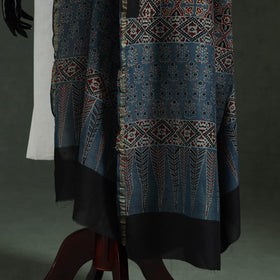 Blue - chanderi silk kutch hand block print natural dyed