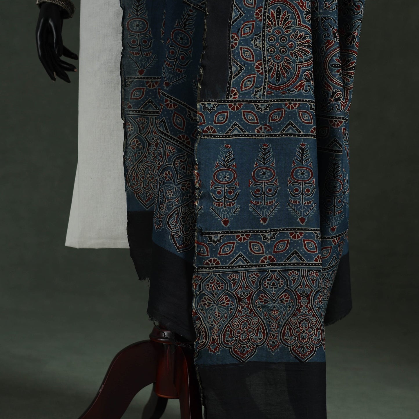 Chanderi silk kutch hand block print natural dyed handloom