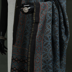 Blue - chanderi silk kutch hand block print natural dyed