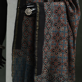 Blue - chanderi silk kutch hand block print natural dyed
