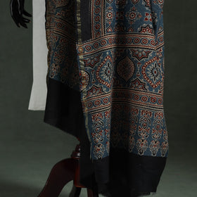 Blue - chanderi silk kutch hand block print natural dyed
