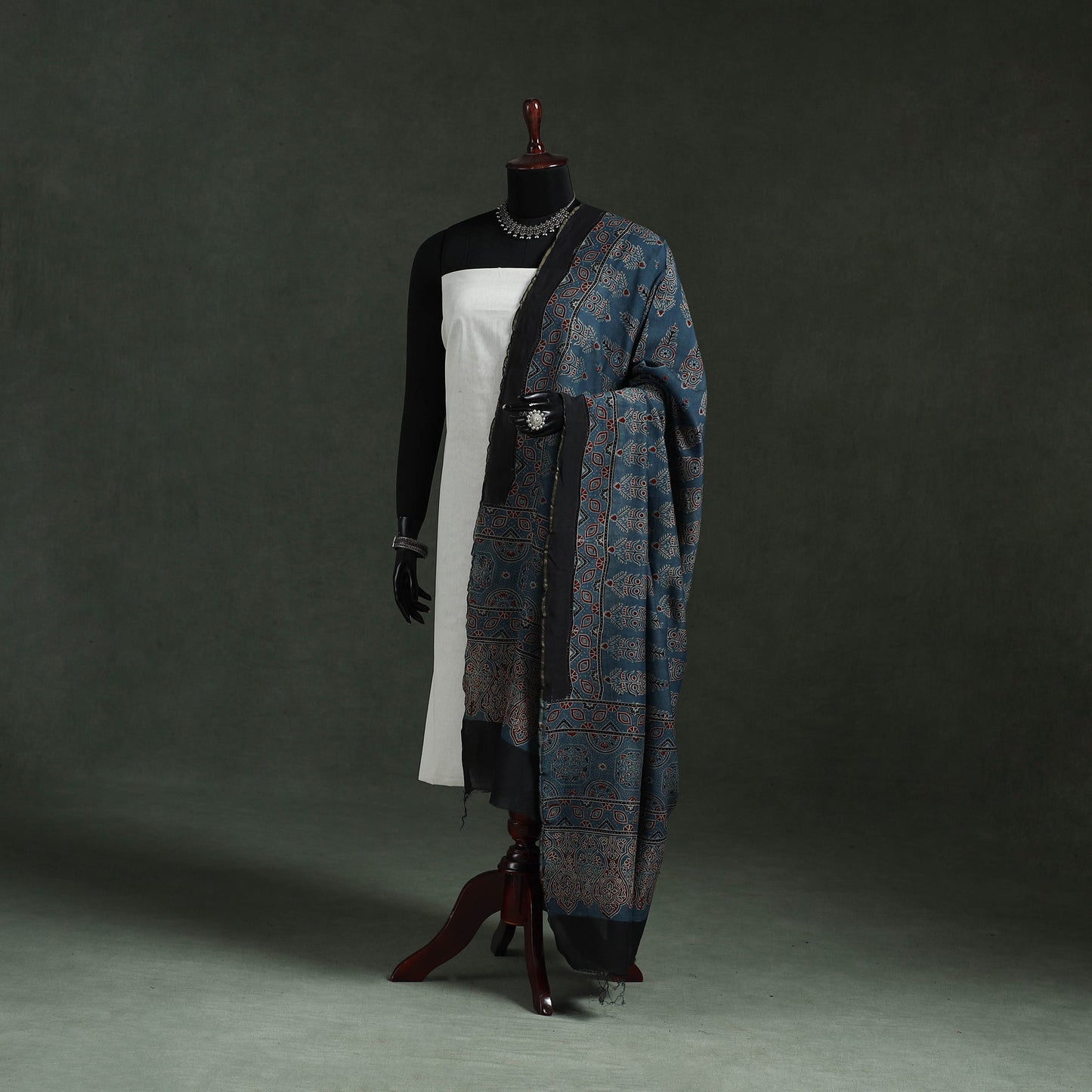 Chanderi silk kutch hand block print natural dyed handloom